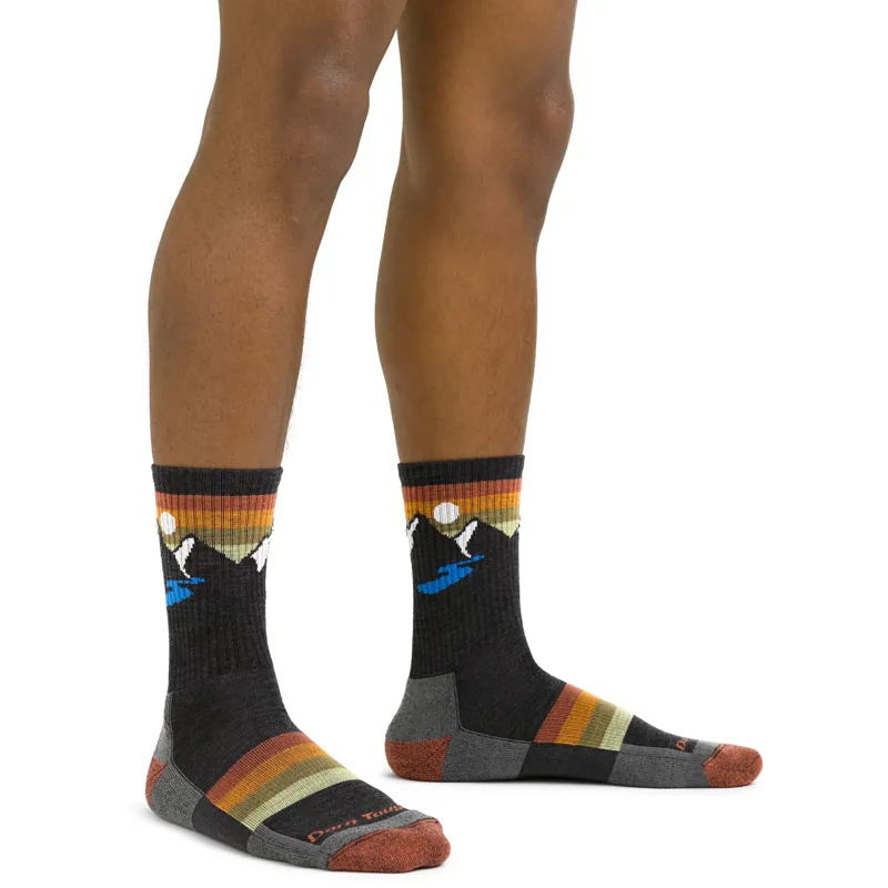 Darn Tough Sunset Ridge Micro Crew Lightweight Hiking Socks Mens in Charcoal-1